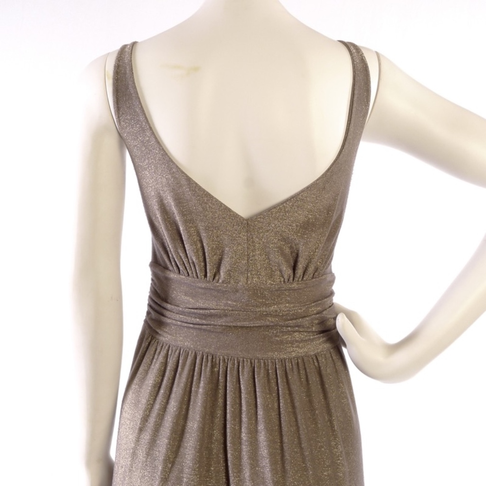 ONLY HEARTS Gold Dress Slinky Fluid Movement Feminine Backless Party Event Sexy